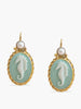 Seahorse cameo earrings, hand-carved from porcelain and set in gold vermeil. 