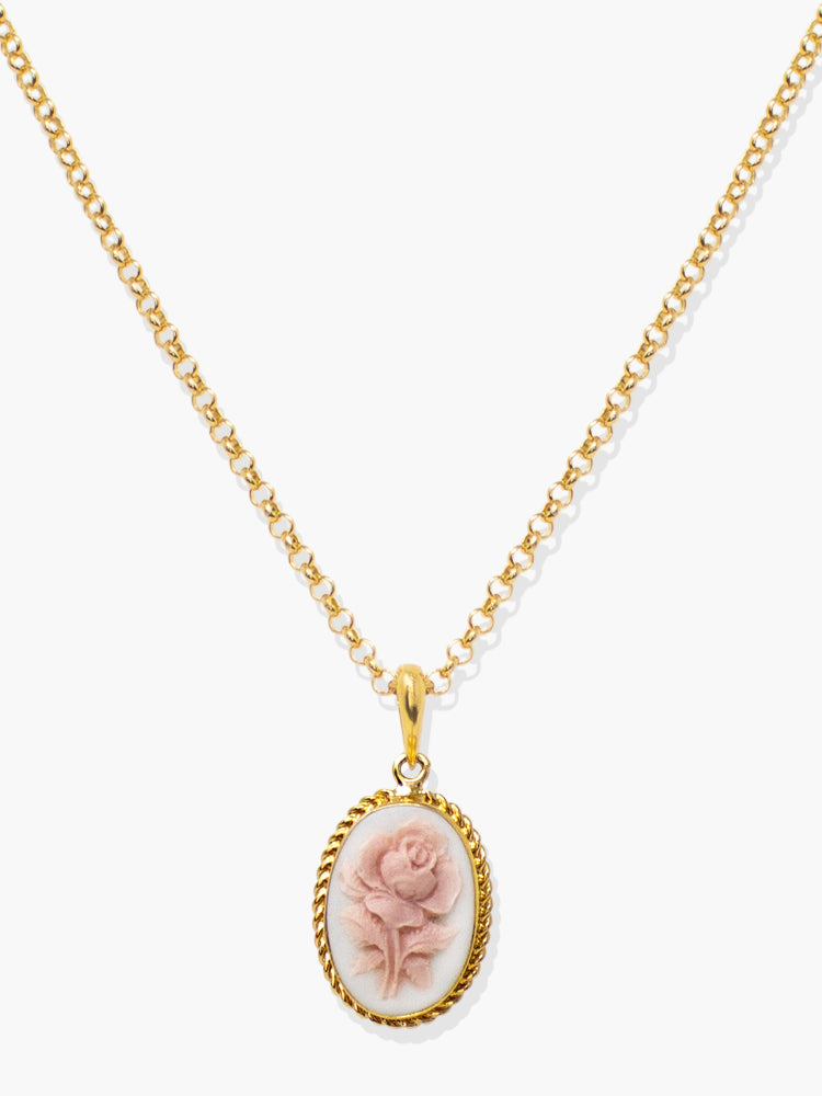 White Rose Cameo Necklace Vintouch Jewels - Main Image