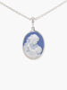 Sky blue Mother and Child cameo necklace in gold-plated sterling silver, handcrafted in Italy