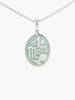 Best Mom cameo necklace in sterling silver with green porcelain, handcrafted in Italy