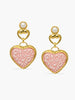 Heartwork porcelain heart earrings with hand-painted ornamental details and gold vermeil setting, handcrafted in Italy
