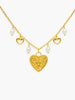 Heartwork gold vermeil heart and pearl necklace with ornamental detailing, handcrafted in Italy