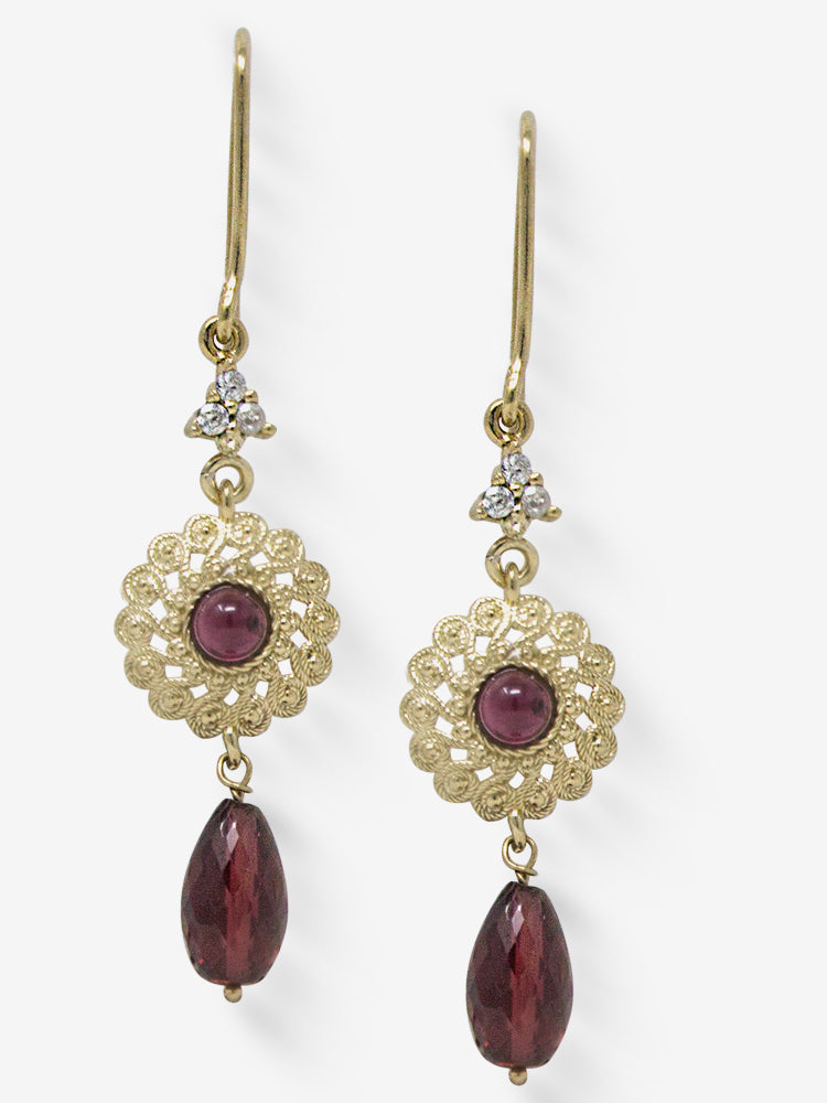 Filigrana Earrings With Garnet Vintouch Jewels