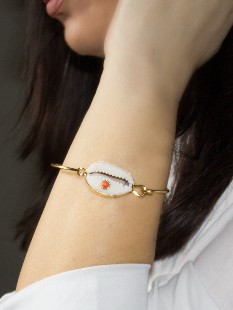 Vintouch Cowry Coral Cuff Bracelet