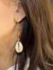 Vintouch Chained Coral Cowry Shell Earrings 
