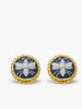 Gold-plated Black Bee Cameo Stud Earrings by Vintouch Jewels