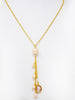 Gold-plated Mini Cameo & Pearl Necklace by Vintouch Jewels