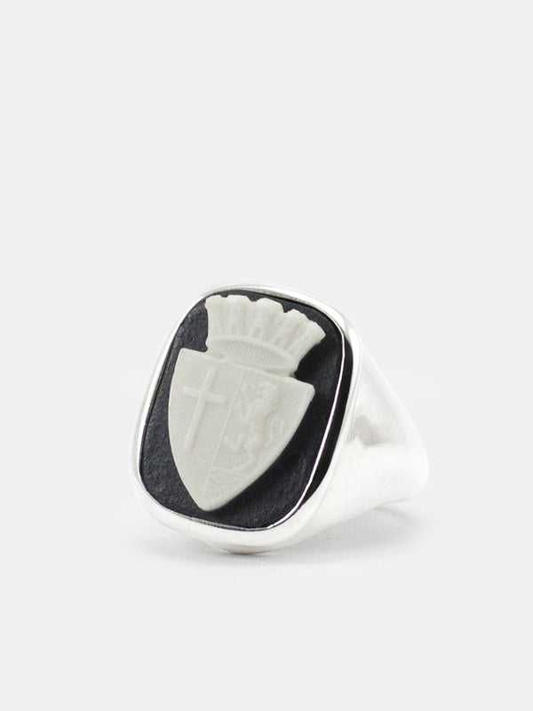 Insignia Cameo Signet Ring by Vintouch Jewels, handmade in Italy. 