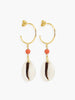 Coral & Cowrie Shell Hoop Earrings | Vintouch Jewels