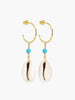 Turquoise & Cowrie Shell Hoop Earrings | Vintouch Jewels