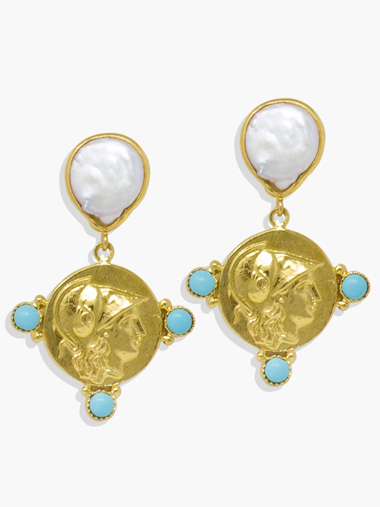 Athena Pearl Drop Earrings