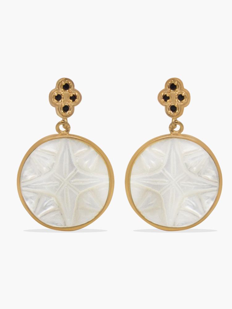 Rose Des Vents Rose-plated Mother of Pearl Earrings 