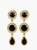 Inspired by the antique goldsmith technique known as 'Filigrana' - consisting in binding thin precious metal wires in order to create a pierced structure around the gemstone - the 'Taormina' earrings are handmade from 18-karat Gold Over Sterling Silver enriched by the vibrance of three onyx stones in different sizes and shapes. Style this amazing earrings with your daytime tailoring or evening outfits either alone or stacked with the matching necklace. 
