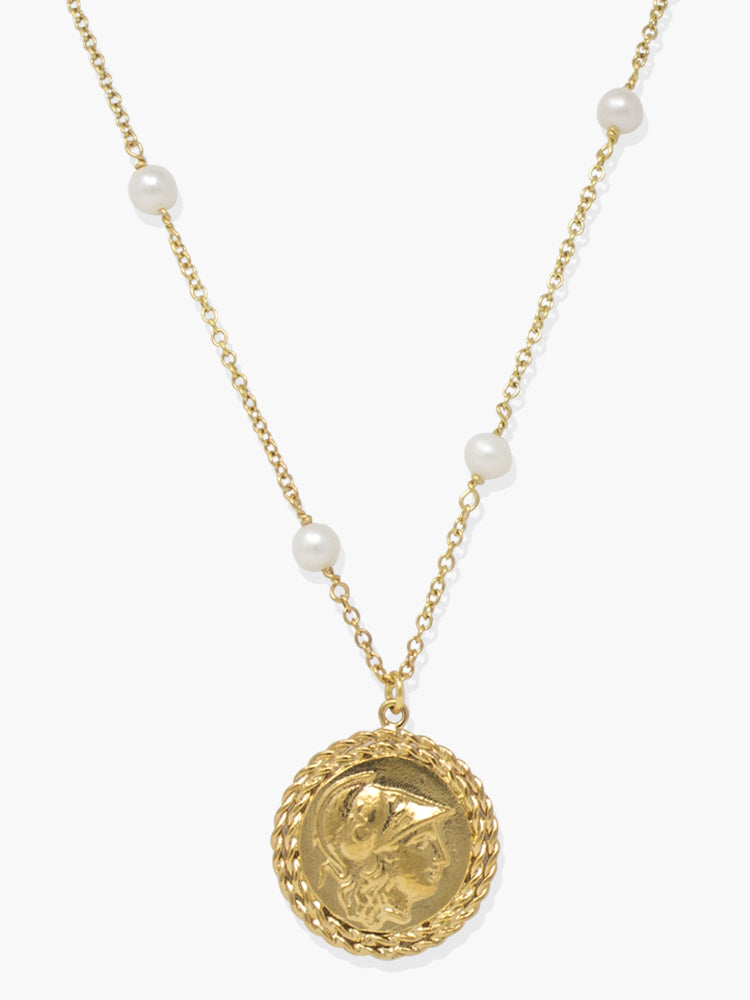 The Athena Coin Necklace Classic Chain | Over The Moon