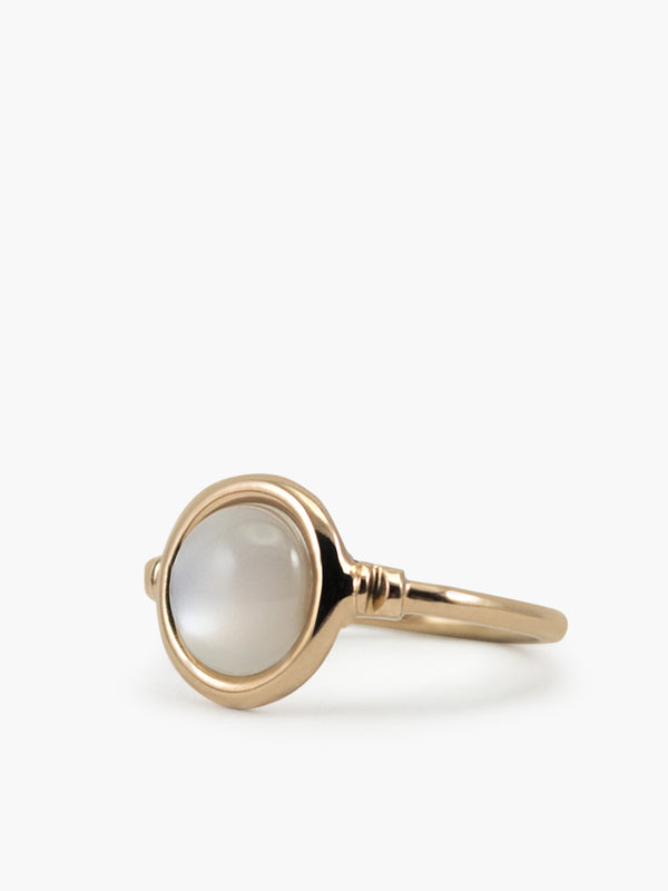 Vintouch Jewels 18k Rose Gold Plated Silver Moonstone Women's Ring