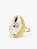 Turquoise & Cowrie Shell Ring | Vintouch Jewels