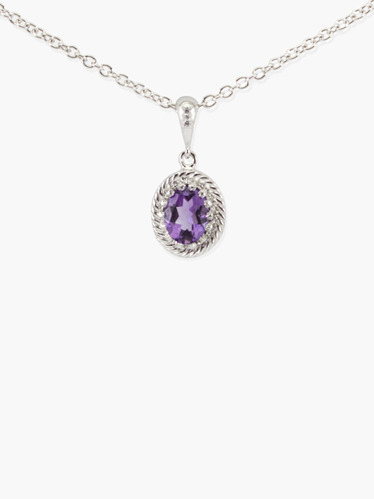 Luccichio Amethyst Pendant Necklace by Vintouch Jewels