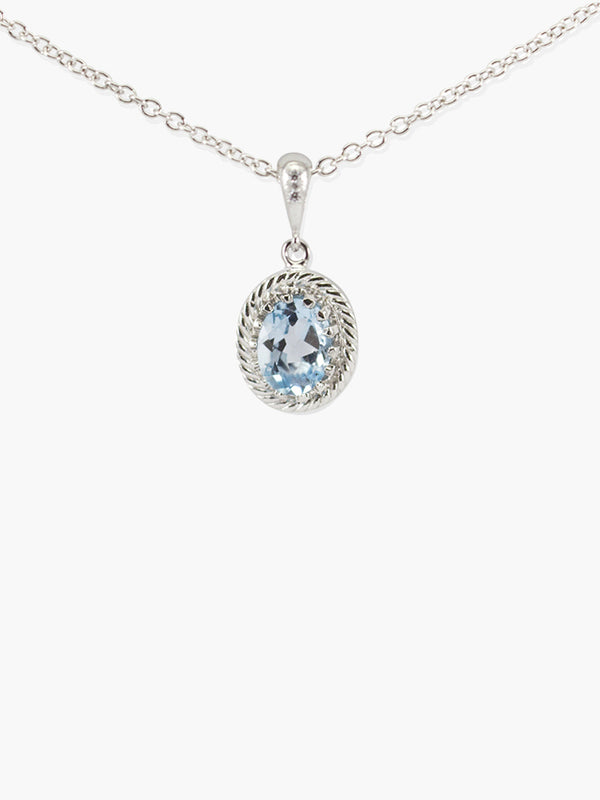 Sky Blue Topaz Pendant Necklace by Vintouch Jewels.