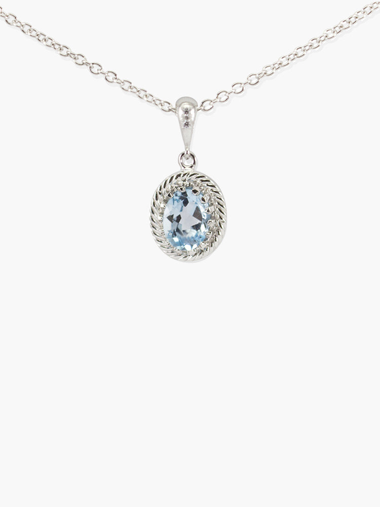 Sky Blue Topaz Pendant Necklace by Vintouch Jewels.