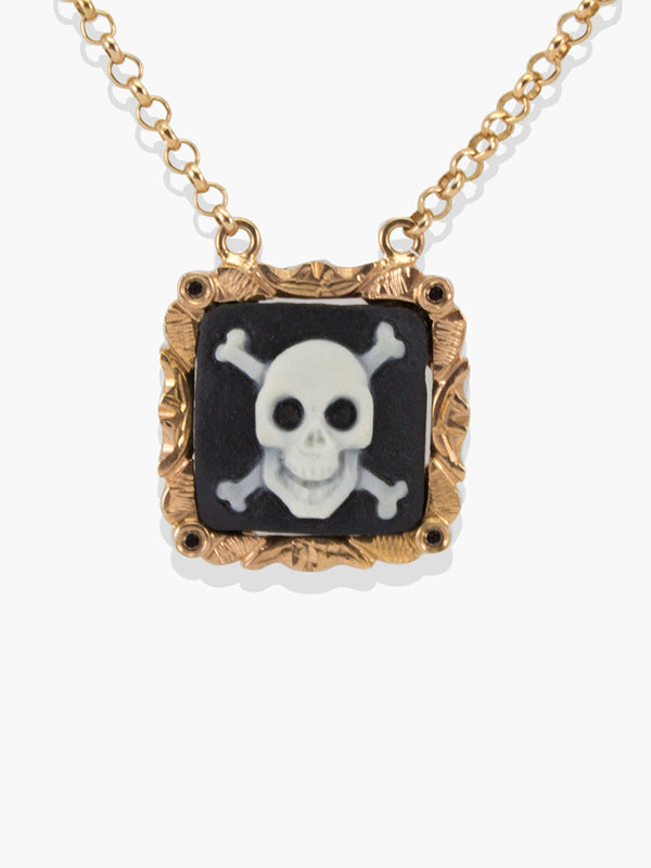 Skull & Crossbones Cameo Necklace | Vintouch Jewels