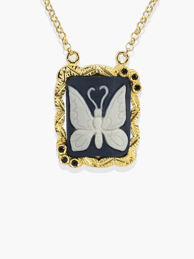 Gold Chrysalis Cameo Necklace | Vintouch Jewels