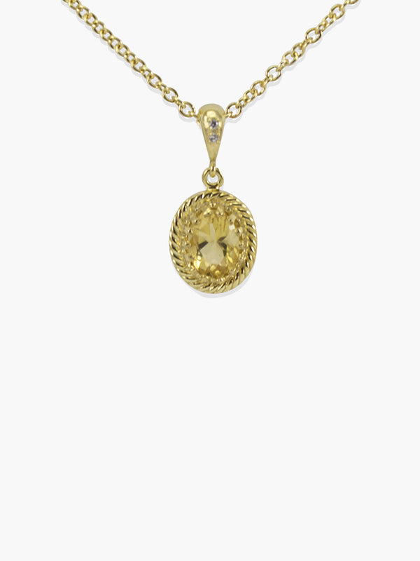 Citrine Pendant Necklace by Vintouch Jewels