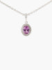Pink Agate Pendant Necklace by Vintouch Jewels, featuring a 9x7 mm. oval pink agate gemstone in 925 sterling silver.