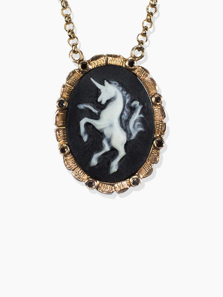 Rose Gold Unicorn Cameo Necklace | Vintouch Jewels