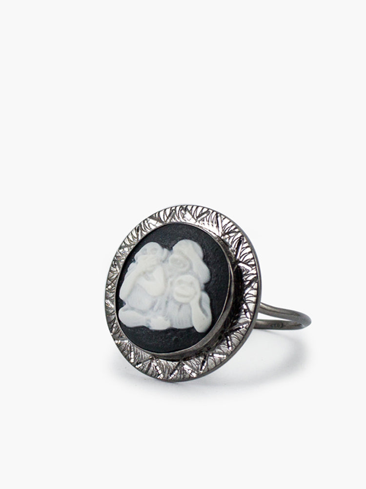 Vintouch Three Wise Monkeys Cameo Ring