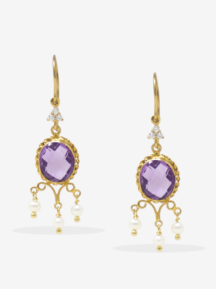 Lii Ji Purple Pink Freshwater Pearl With Amethyst Natural Stone Pearl 925  Sterling Silver Dangle Earrings - Drop Earrings - AliExpress