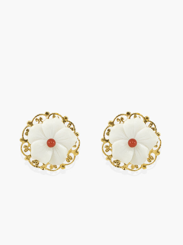 Vintouch Petals Coral Stud Earrings