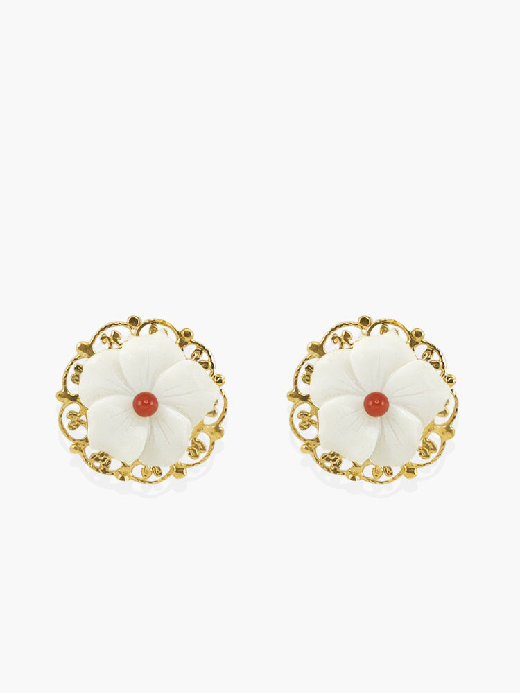 Vintouch Petals Coral Stud Earrings