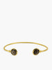 Capri Smoky Quartz Cuff Bracelet handmade by Vintouch Jewels in 18k Gold plated silver